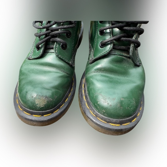 Dr. Martens 1460 Green Leather Boots – Women’s 6 US – Distressed & Worn - Picture 2 of 12
